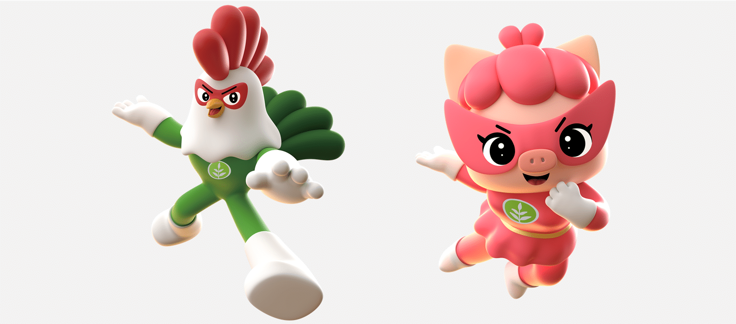 Giggling Pig and Happy Chicken
